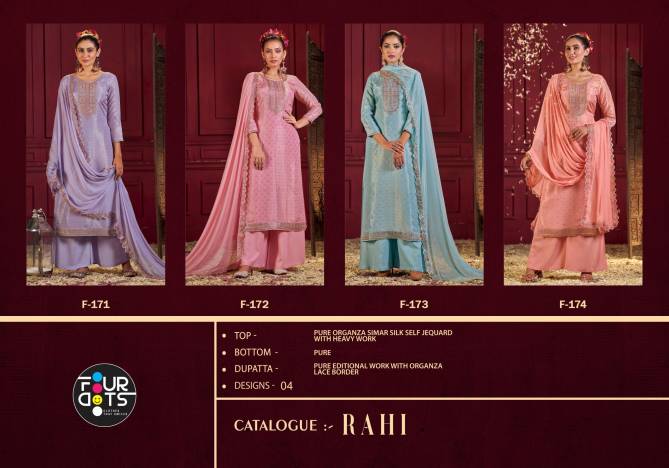Rahi By Four Dots Organza Silk Designer Dress Material Wholesale Clothing Suppliers In India
